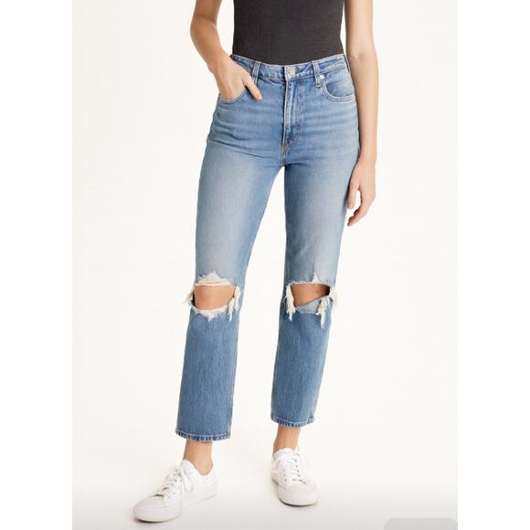 Abercrombie & Fitch SZ 33/16R The Ankle Straight Ultra High Rise Distressed - Picture 1 of 7